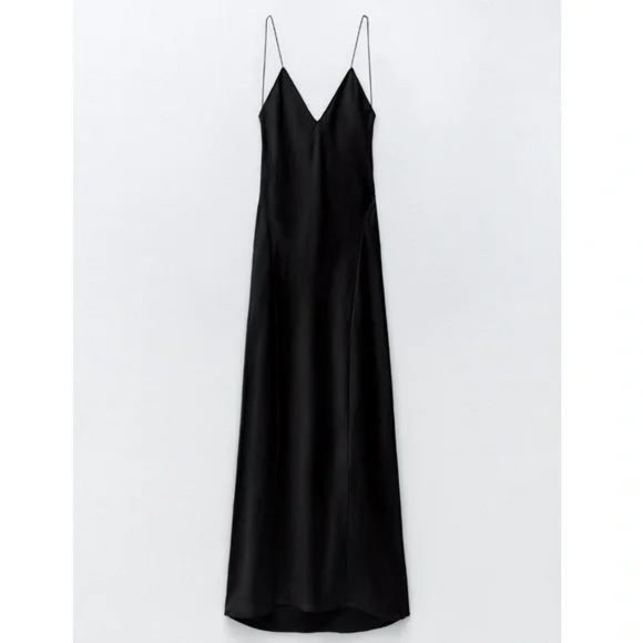 ZARA SATIN SLIP DRESS - Picture 4 of 10